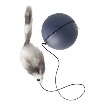 Hot Friendly Pet Kattenspeeltje Boula Bewegende Bal Met Muis Grijs D8...