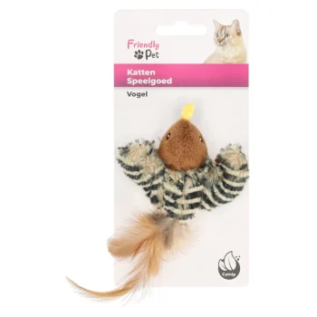 Fashion Friendly Pet Kattenspeeltje Zinga Vogel Bruin 10x13x4,5cm FP
