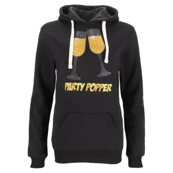 Discount Kerst Hoody Party Popper Zwart XS