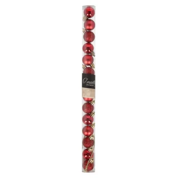 Outlet O'malley Kerstbal 3 Cm Mix Tube 14st. Rood