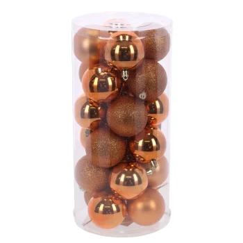 New O'malley Kerstbal 4cm Mix 24st Red Copper