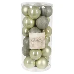 Fashion O'malley Kerstbal 4cm Mix 24st White Mint