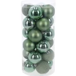 Fashion O'malley Kerstbal 4cm Mix Koker 24st Pine Green