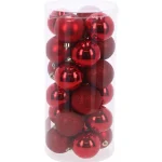 Clearance O'malley Kerstbal 4cm Mix Koker 24st Santa Red