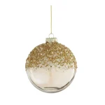 Discount Mica Decorations Kerstbal Glas Champagne 10 Cm
