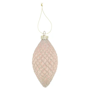 Hot Mica Decorations Kerstbal Glas Champagne 9 Cm