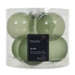 Sale Decoris Kerstbal Glas Glans Mat Matcha 6 Cm 6st.