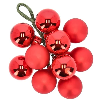 Outlet Kerstbal Tros 2cm 10st Rood