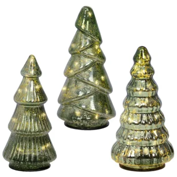 Discount Kerstboom Glas Led Groen 17 Cm