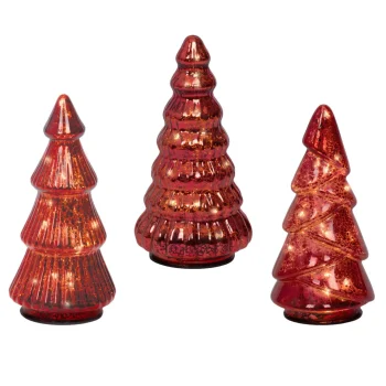 Online Kerstboom Glas Led Rood 17 Cm