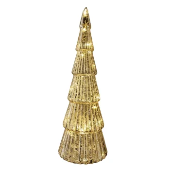 Outlet O'malley Kerstboom Goud Glas 29 Cm Met LED-lampjes