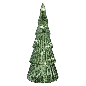 Hot O'malley Kerstboom Groen Glas 21 Cm Met LED-lampjes