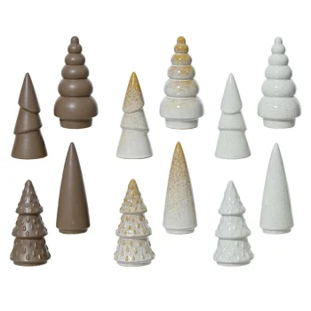 New Kerstboom Porselein Beige 15 Cm