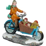 Hot Luville Kerstdorp Bakfiets Blauw 9x4x8cm