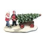 Online Kerstdorp Kinderen Met Kerstboom