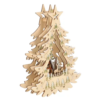 New O'malley Kerstdorp Lasercut Kerstboom 23 X 30 Cm