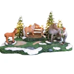 Discount Kerstdorp Paarden 25x15x13cm