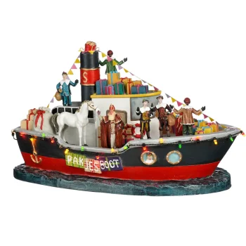 Outlet Luville Kerstdorp Pakjesboot 32 X 17 X 19 Cm