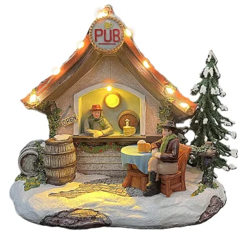 Outlet Kerstdorp Pub 16x12x14cm