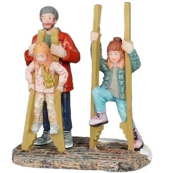 New Luville Kerstdorp Steltenlopen 6 X 3 X 7 Cm