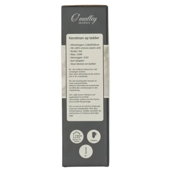 Best O'malley Kerstman Op Ladder 116 LED Warm Wit
