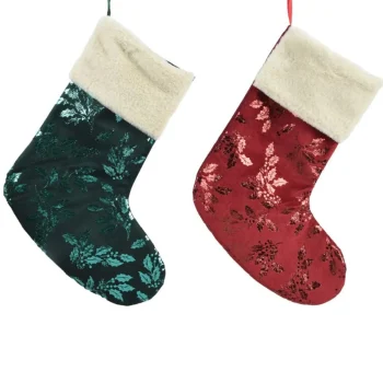 Fashion Decoris Kerstsok Hangend Groen Rood 29 Cm