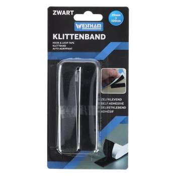New Westham Klittenband Plak 20x1000mm Zwart
