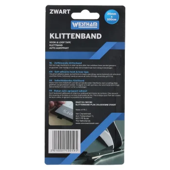 New Westham Klittenband Plak 20x1000mm Zwart