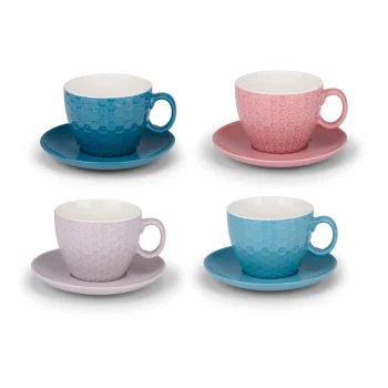 Outlet Alpina Kop+schotelset Cappuccino 8-delig Assorti