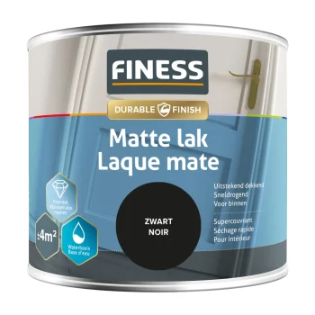 Outlet Finess Lak Waterb Mat Zwart 1428 250ml