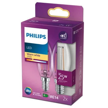 Hot Philips Lamp LED Kaars Deco 25W E14 2st.