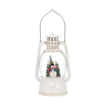 Best O'malley Lantaarn Glitter Sneeuwman Wit 20cm