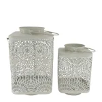 Fashion Natural Collections Lantaarn Metaal Grijs 16 X 16 X 25 Cm