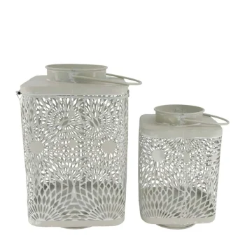 Outlet Natural Collections Lantaarn Metaal Grijs 19 X 19 X 33 Cm