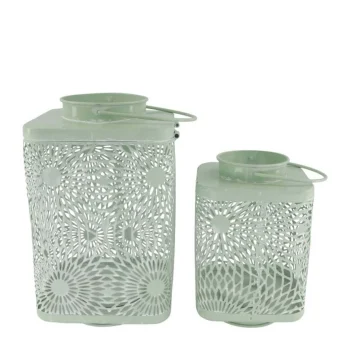 Discount Natural Collections Lantaarn Metaal Groen 16x16x25