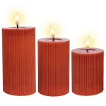 Fashion O'malley LED Kaars Rib Melt 3st Met Rood