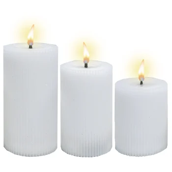 Sale O'malley LED Kaars Rib Melt 3st Wit