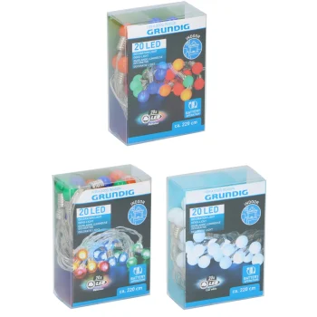 Clearance Grundig Lichtsnoer LED 20 Ledlampjes 220 Cm Assorti