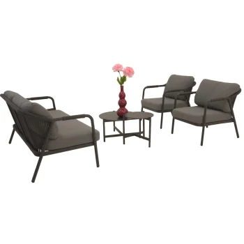 New Bois Le Duc Loungeset Calanca Antraciet Met Kussens