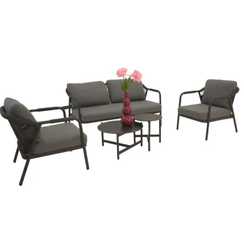 New Bois Le Duc Loungeset Calanca Antraciet Met Kussens