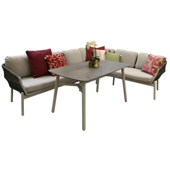 Outlet Bois Le Duc Loungeset Lariana Milky Grey Met Kussens