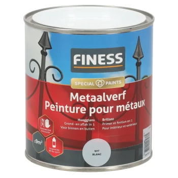 New Finess Metaalverf Hoogglans Wit 9010 750ml