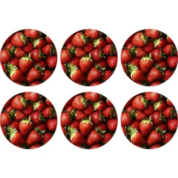 Fashion Natural Collections Onderzetter Rond Fruit 10 Cm 6 Assorti