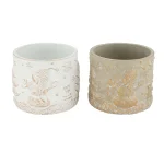 Fashion Natural Collections Pot Cement Brushed Gold 12 X 10 Cm 2 Assorti