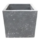 Online Mega Collections Pot Clayfibre Cubi Auth. Grey 23 Cm