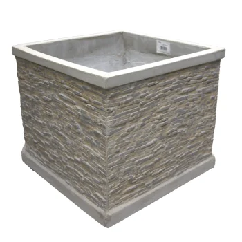 Best Mega Collections Pot Jambi Slate Cube Grey 20 Cm