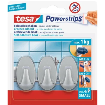 Clearance Tesa Powerstrips Haak S Ovaal Mat Chrome