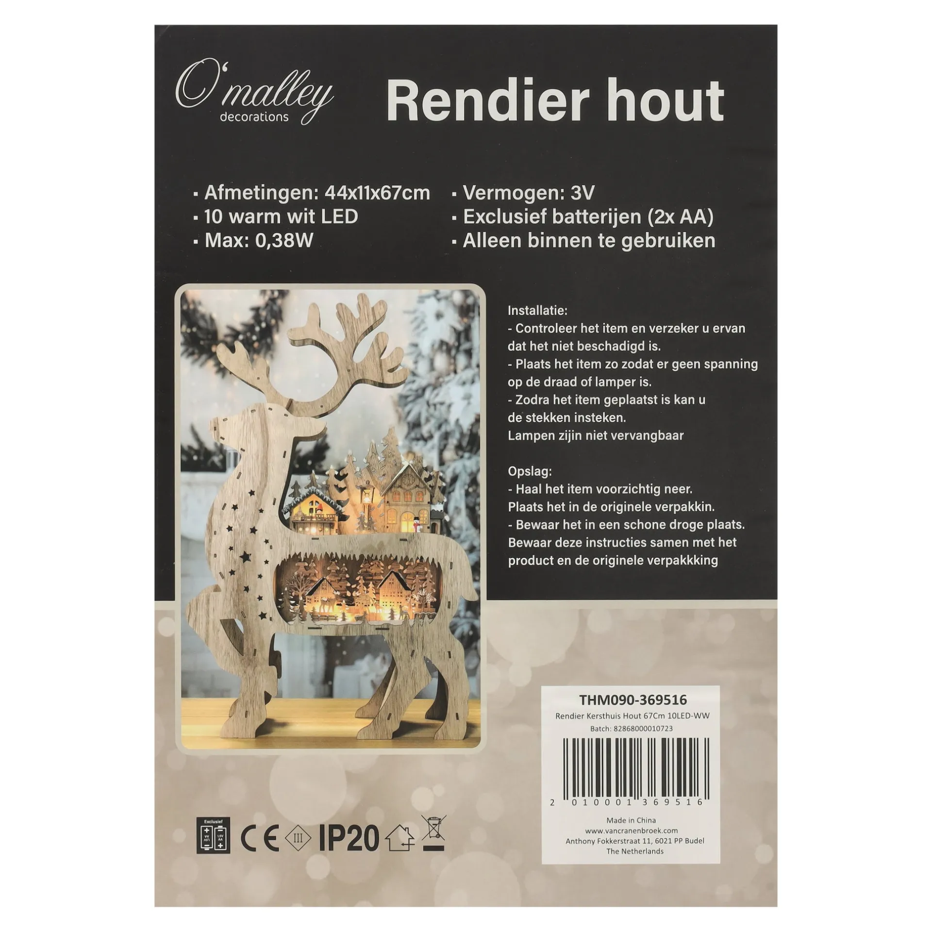 rendier-kersthuis-hout-67-cm-1-zsaGCxWv-2.webp Discount O'malley Rendier Kersthuis Hout 67 Cm 10 LED