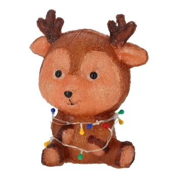 Hot O'malley Rendier Zittend Met Kerstverlichting 38 Cm 72LED