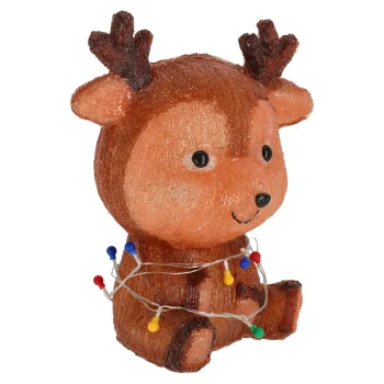 Hot O'malley Rendier Zittend Met Kerstverlichting 38 Cm 72LED